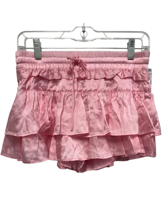 Shug! Size Small Light Pink Silk Ruffle Drawstring Mini Skirt Light Pink / Small