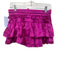 Shug! Size Small Fushcia Silk Ruffle Drawstring Mini Skirt Fushcia / Small