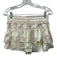 Shug! Size Small Ivory Silk Spaghetti Strap Mini Ruffles Drawstring Skirt Set Ivory / Small
