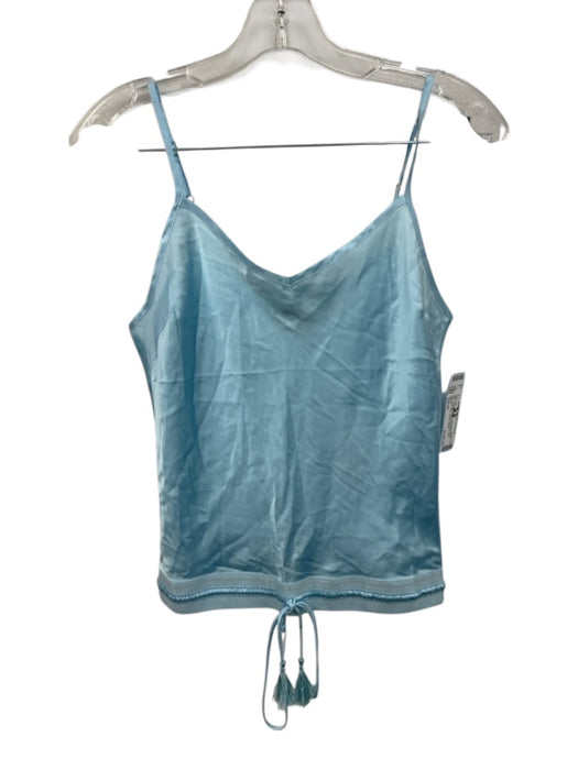 Shug! Size Small Sky Blue Silk Spaghetti Strap Mini Ruffles Drawstring Skirt Set Sky Blue / Small