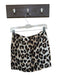 La Prestic Ouiston Size 00 Brown & White Silk Back Zip Animal Print Mini Skirt Brown & White / 00