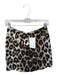 La Prestic Ouiston Size 00 Brown & White Silk Back Zip Animal Print Mini Skirt Brown & White / 00
