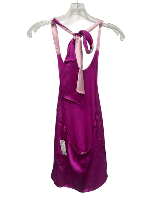 Shug! Size Small Fushcia Silk Sleeveless Halter Top Fushcia / Small