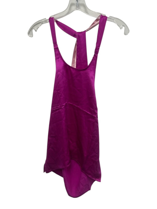 Shug! Size Small Fushcia Silk Sleeveless Halter Top Fushcia / Small