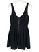 Alexis Size Medium Black Cotton Blend Sleeveless Pleated Mini Pockets Dress Black / Medium