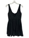 Alexis Size Medium Black Cotton Blend Sleeveless Pleated Mini Pockets Dress Black / Medium