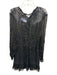 Loveshackfancy Size Small Black Viscose Blend Gold Thread Long Sleeve Dress Black / Small