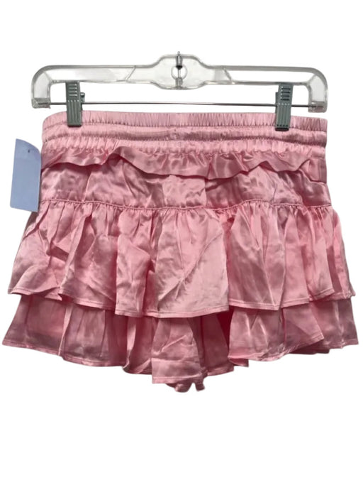 Shug! Size Small Light Pink Silk Ruffle Drawstring Mini Skirt Light Pink / Small