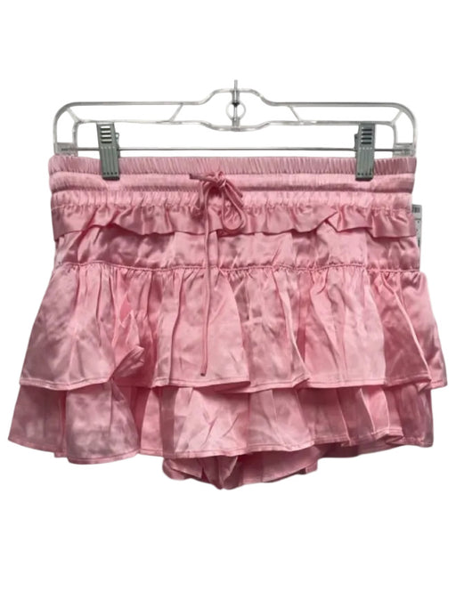 Shug! Size Small Light Pink Silk Ruffle Drawstring Mini Skirt Light Pink / Small