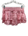 Shug! Size Medium Light Pink Silk Spaghetti Strap Mini Ruffles Skirt Set Light Pink / Medium