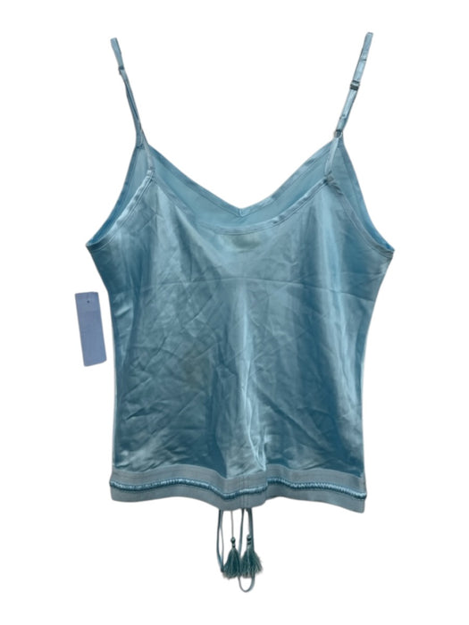 Shug! Size Small Sky Blue Silk Spaghetti Strap Mini Ruffles Drawstring Skirt Set Sky Blue / Small