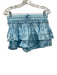 Shug! Size Small Sky Blue Silk Spaghetti Strap Mini Ruffles Drawstring Skirt Set Sky Blue / Small