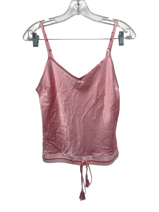 Shug! Size Medium Light Pink Silk Spaghetti Strap Mini Ruffles Skirt Set Light Pink / Medium