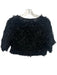 Shug! Size XS Black Polyester Fuzzy Short Sleeve Feather Top Black / XS