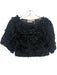 Shug! Size XS Black Polyester Fuzzy Short Sleeve Feather Top Black / XS