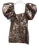 Rhode Size 4 Beige, Purple, Blue Polyester Blend Metallic Floral Back Zip Dress Beige, Purple, Blue / 4