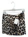 La Prestic Ouiston Size 0 Brown & White Silk Back Zip Animal Print Mini Skirt Brown & White / 0