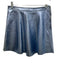 Loveshackfancy Size 4 Blue Leather Lamb Leather Metallic A Line Side Zip Skirt Blue / 4