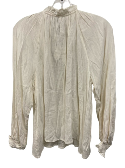 Scarlett Poppies Size XS Cream Beaded Detail Long Sleeve Blouse Top Cream / XS