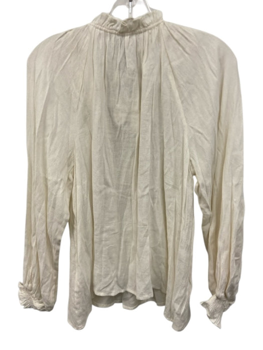 Scarlett Poppies Size XS Cream Beaded Detail Long Sleeve Blouse Top Cream / XS
