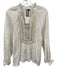 Scarlett Poppies Size XS Cream Beaded Detail Long Sleeve Blouse Top Cream / XS
