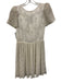 Loveshackfancy Size Small Off White Viscose Blend Floral Embossed Mini Dress Off White / Small