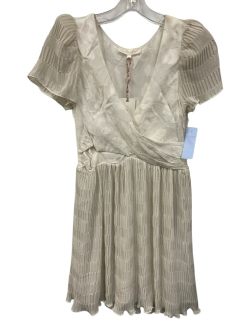 Loveshackfancy Size Small Off White Viscose Blend Floral Embossed Mini Dress Off White / Small