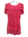Loveshackfancy Size Small Bright Pink Viscose Blend Ruffle Textured Mini Dress Bright Pink / Small