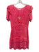 Loveshackfancy Size Small Bright Pink Viscose Blend Ruffle Textured Mini Dress Bright Pink / Small