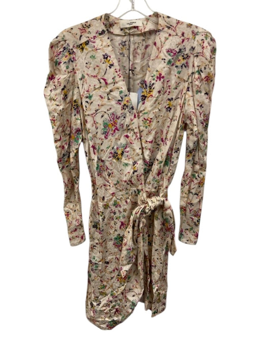 Isabel Marant Etoile Size 36 Cream, Pink, Green Viscose Blend Floral Dress Cream, Pink, Green / 36