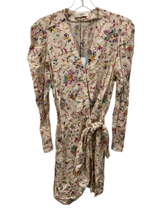 Isabel Marant Etoile Size 36 Cream, Pink, Green Viscose Blend Floral Dress Cream, Pink, Green / 36