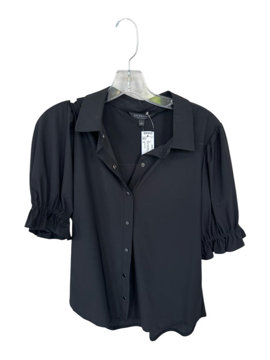 Liverpool LA Size S Black Nylon Blend Button Up Collar 3/4 Sleeve Top Black / S