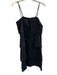Neiman Marcus Size 8 Black Silk Sleeveless Back Zip Knee Length Tiered Dress Black / 8