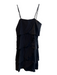 Neiman Marcus Size 8 Black Silk Sleeveless Back Zip Knee Length Tiered Dress Black / 8
