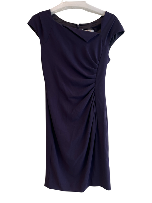 L.K. Bennett Size 6 Plum Polyester Sleeveless Back Zip Below Knee Dress Plum / 6
