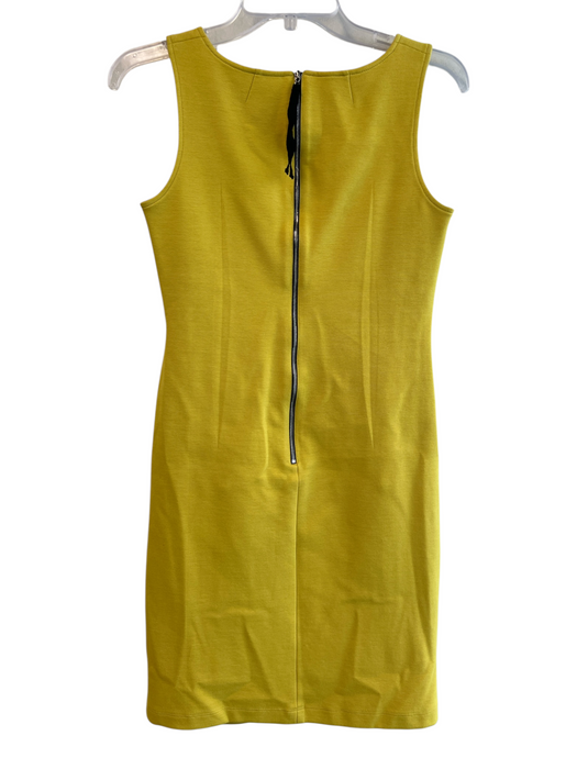 Lida Baday Size 6 Yellow Cotton Sleeveless Below Knee Back Zip boat neck Dress Yellow / 6
