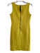 Lida Baday Size 6 Yellow Cotton Sleeveless Below Knee Back Zip boat neck Dress Yellow / 6