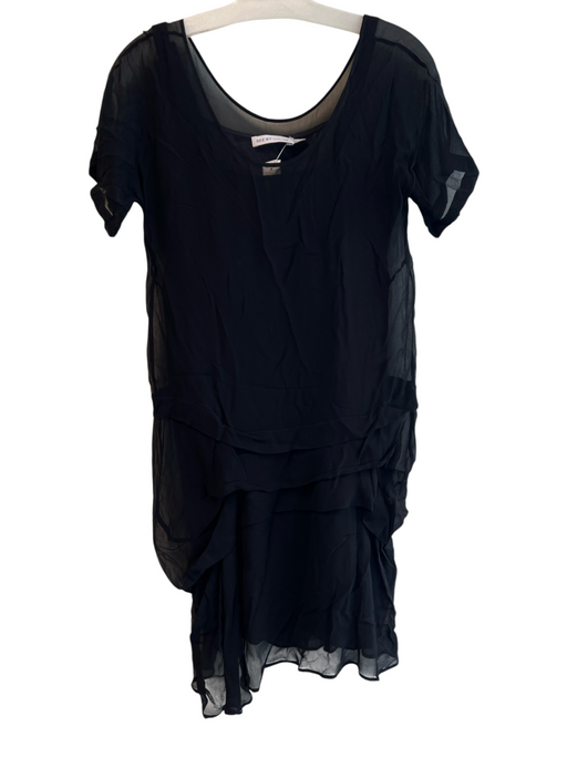 See By Chloe Size 2 Black Viscose Short Sleeve Below Knee Slip Incl Dress Black / 2