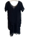 See By Chloe Size 2 Black Viscose Short Sleeve Below Knee Slip Incl Dress Black / 2
