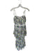 For Love & Lemons Size M White & Green & Purple Polyester Floral Underwire Dress White & Green & Purple / M