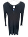Chanel Size 40 Black Viscose Long Sleeve Knit Ribbed Pleat Detail Dress Black / 40