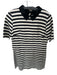 Canvas Size 10 Ivory & Black Cotton & Silk Short Sleeve Collar Striped Dress Ivory & Black / 10