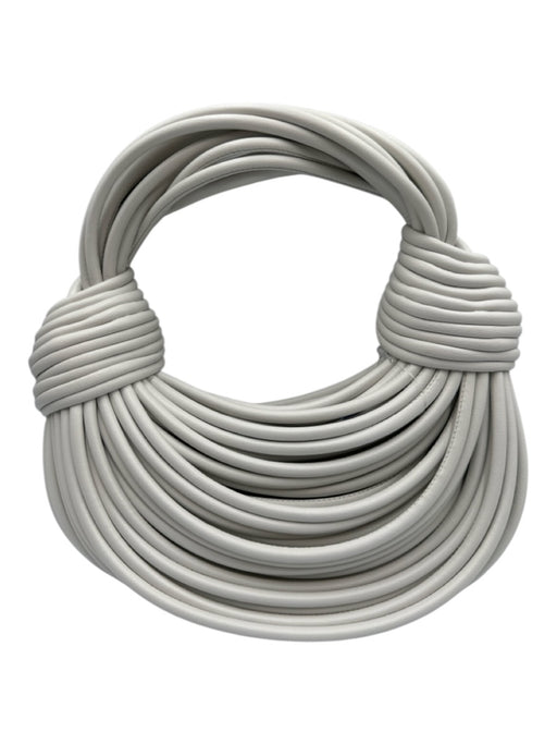Tiffany & Fred White Top Handle Knot Zip Close Bag White / Small