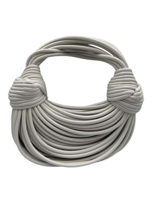 Tiffany & Fred White Top Handle Knot Zip Close Bag White / Small