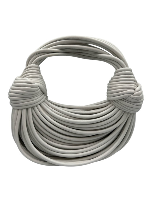 Tiffany & Fred White Top Handle Knot Zip Close Bag White / Small