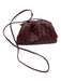 Tiffany & Fred Burgundy Red Magnetic Closure Woven Crossbody Strap Clutch Bag Burgundy Red / Small