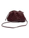 Tiffany & Fred Burgundy Red Magnetic Closure Woven Crossbody Strap Clutch Bag Burgundy Red / Small