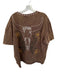 Free People x Denim and Bone Size L Brown & Gold Cotton Short Sleeve Top Brown & Gold / L