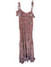 Spell & The Gypsy Size XS Mauve & Cream Rayon Tie Straps Flower Dress Mauve & Cream / XS