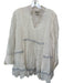 Pinnacle Size XS White & Blue Viscose Long Sleeve Lace Detail V Neck Lined Dress White & Blue / XS